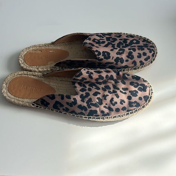J. Crew Factory Animal Printed Espadrille Mule Slides Size 8 - Picture 3 of 12
